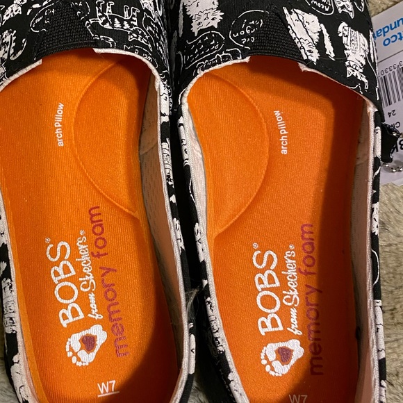 Bobs from Skechers Beach Bingo Black Flats Size 7W - Picture 7 of 8